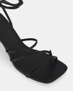 URAY BLACK Lace-Up Heels
