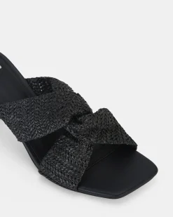 URBINOS BLACK Open Toe Heels