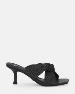 URBINOS BLACK Open Toe Heels
