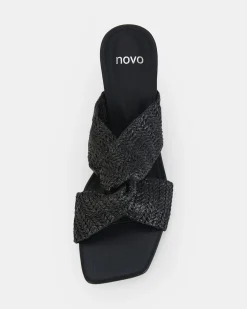URBINOS BLACK Open Toe Heels