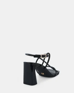 USSANA BLACK Open Toe Heels