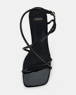 USSANA BLACK Open Toe Heels