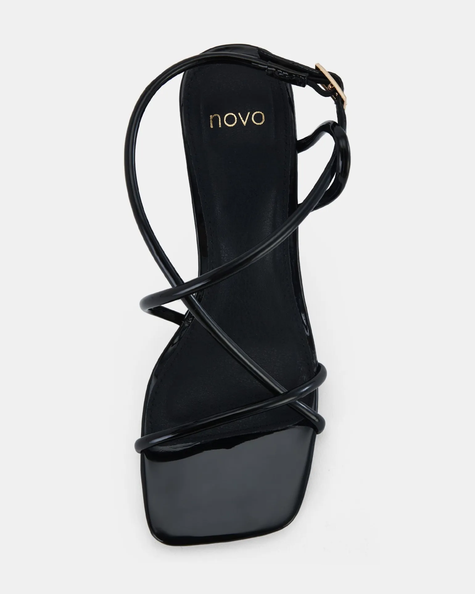 USSANA BLACK Open Toe Heels
