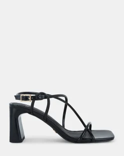 USSANA BLACK Open Toe Heels
