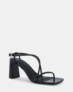 USSANA BLACK Open Toe Heels