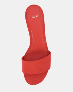 VALONIA RED SUEDE Mules