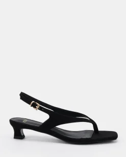 VERGE Black Suede Low Heels