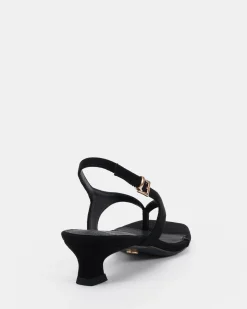 VERGE Black Suede Low Heels