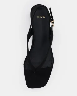 VERGE Black Suede Low Heels