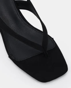 VERGE Black Suede Low Heels