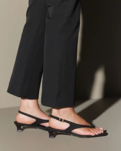 VERGE Black Suede Low Heels