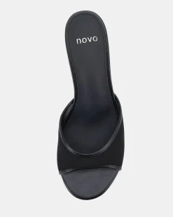 VERIAN Black Mesh Mules