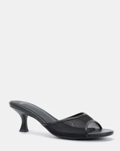 VERIAN Black Mesh Mules