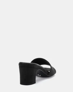 VIRTUAL Black Suede Mules