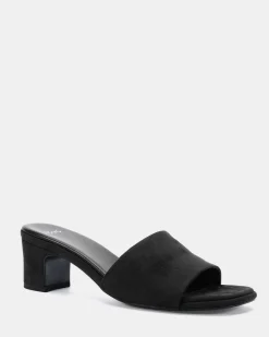 VIRTUAL Black Suede Mules