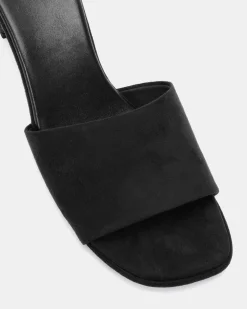 VIRTUAL Black Suede Mules