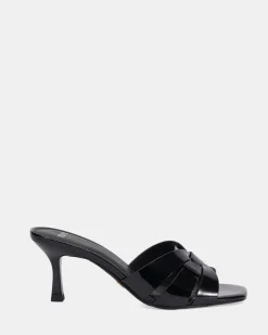 VIVIANNE Black Patent Mules