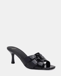 VIVIANNE Black Patent Mules