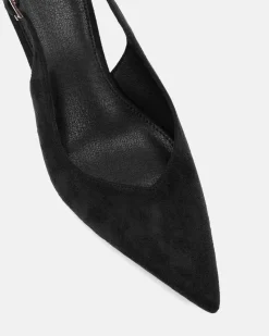 WOODROW Black Suede Wedge Heels