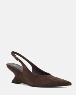 WOODROW ESPRESSO SUEDE Wedge Heels