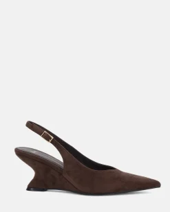 WOODROW ESPRESSO SUEDE Wedge Heels