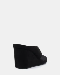 YOASOBI Black Suede Wedge Heels