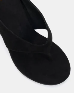 YOASOBI Black Suede Wedge Heels