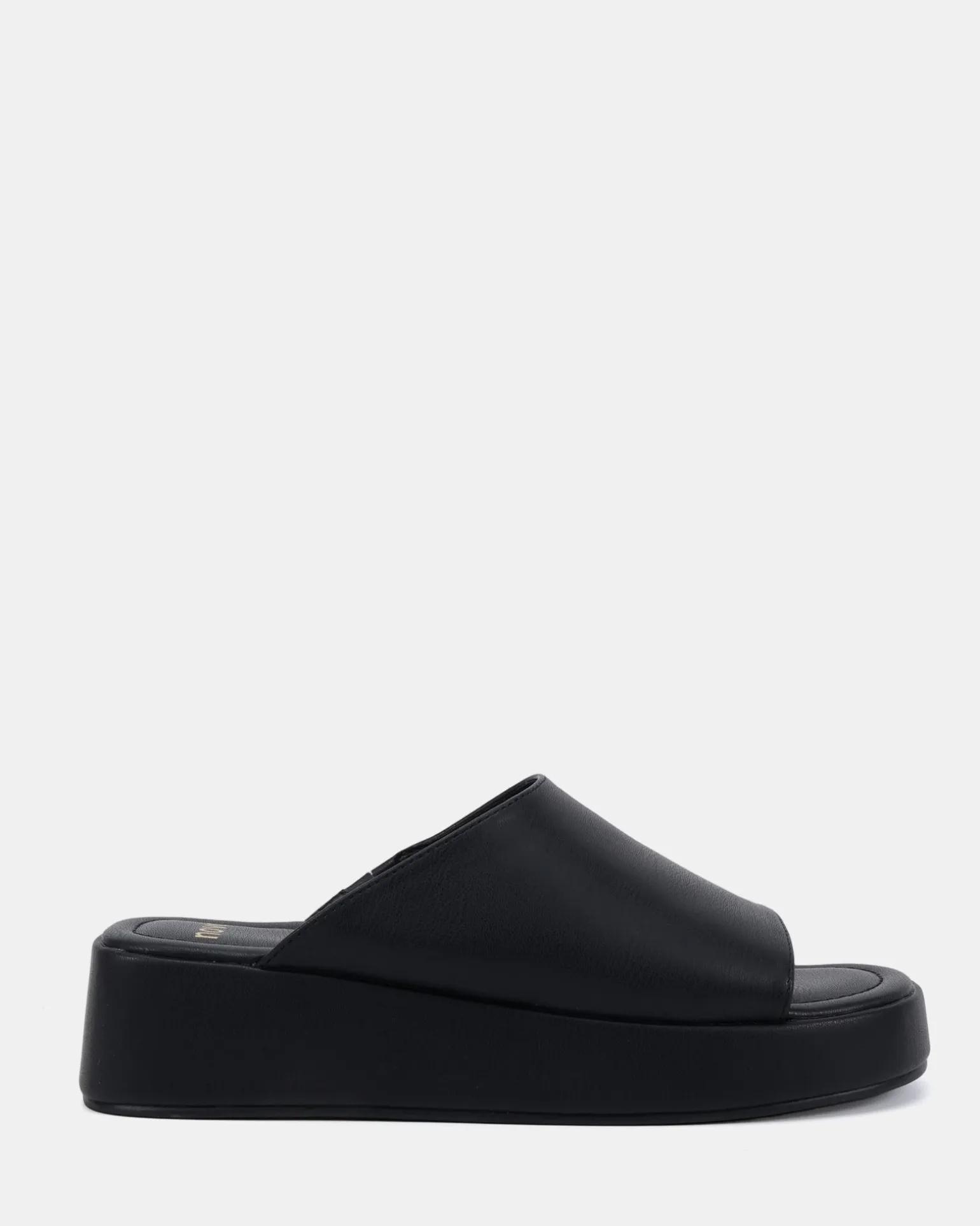YOGA Black Smooth Wedge Heels