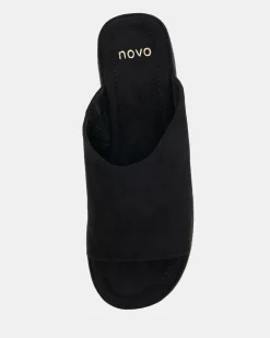 YOGA Black Suede Wedge Heels