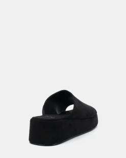 YOGA Black Suede Wedge Heels