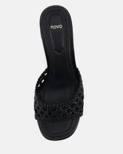 YUNA BLACK Heeled Sandals