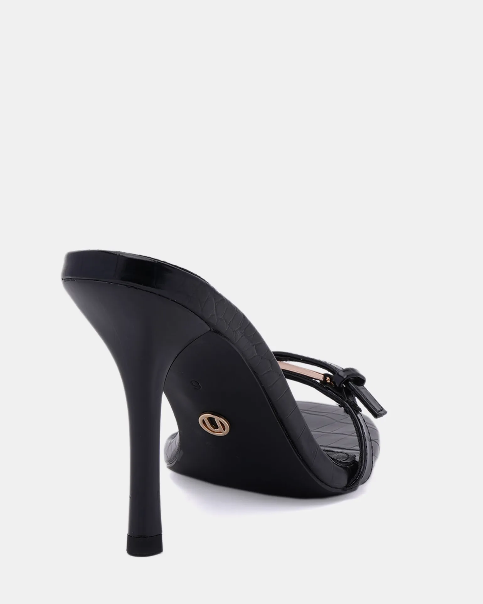 ZABLAZE Black Croc Mules
