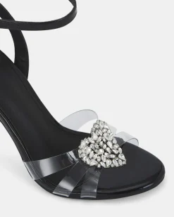 ZAMORE BLACK Open Toe Heels