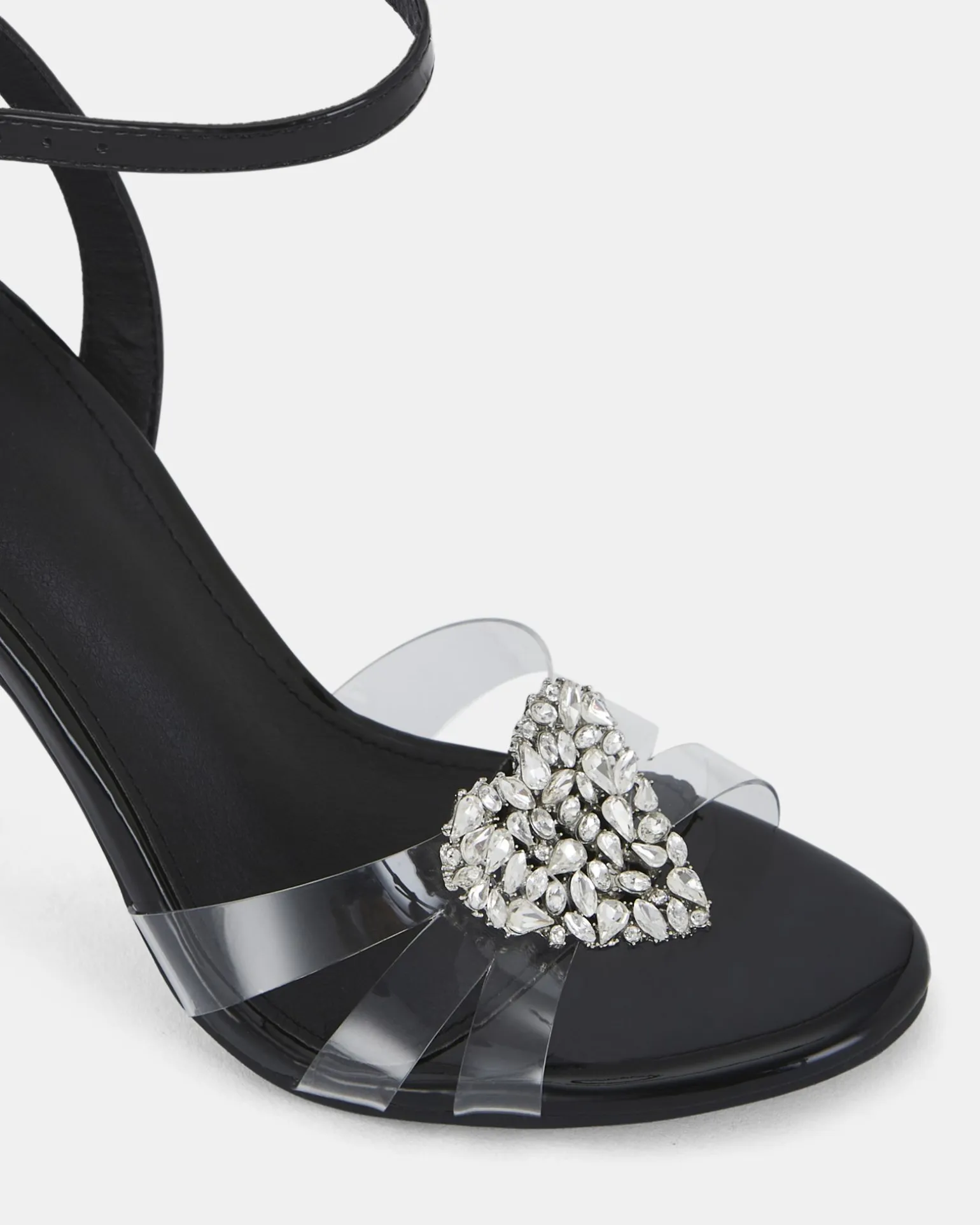ZAMORE BLACK Open Toe Heels