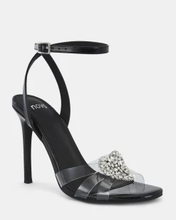 ZAMORE BLACK Open Toe Heels