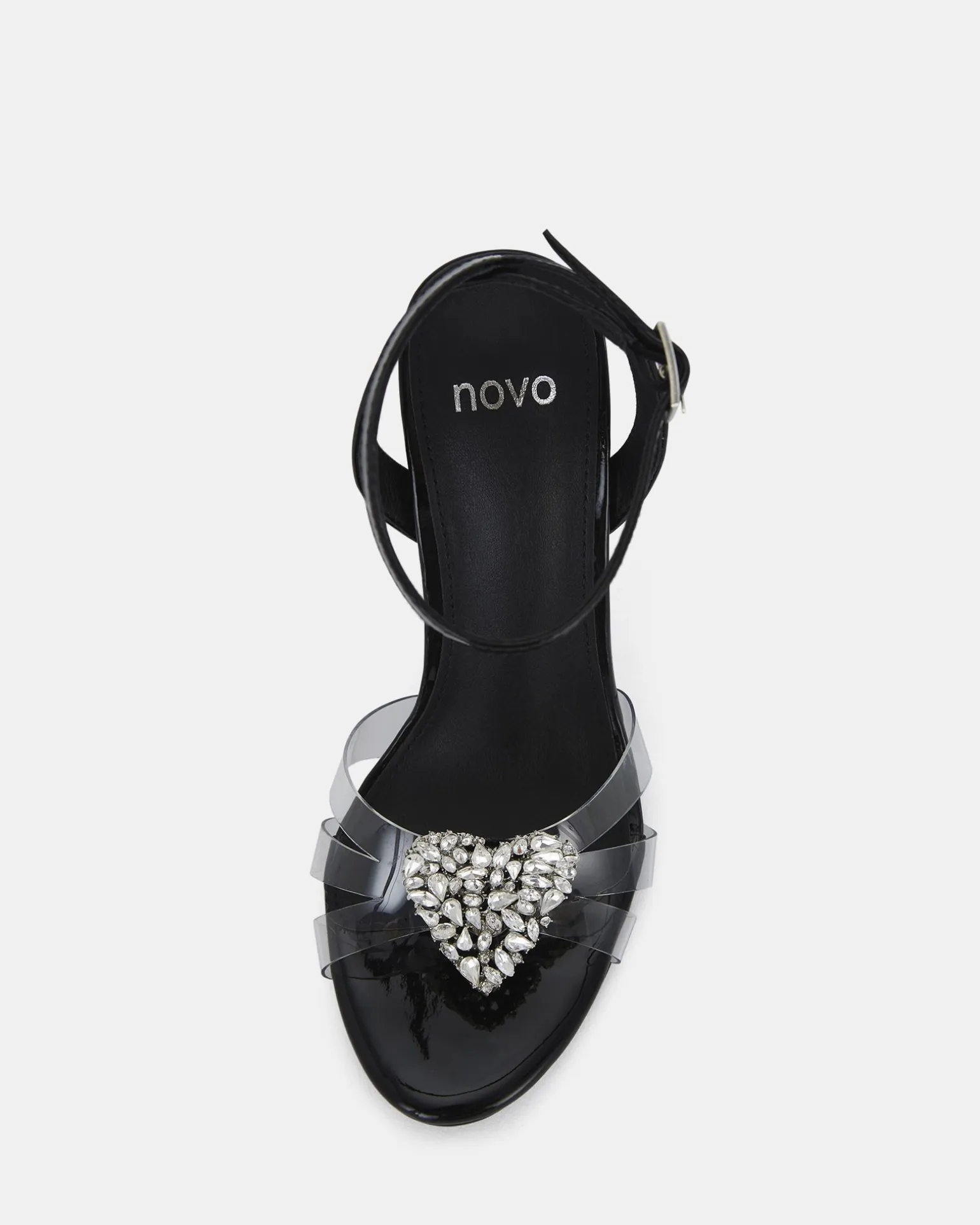 ZAMORE BLACK Open Toe Heels