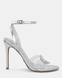 ZAMORE SILVER Open Toe Heels