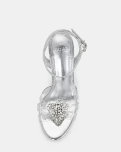 ZAMORE SILVER Open Toe Heels