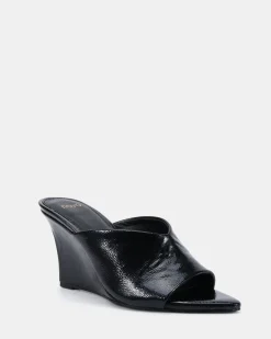 ZAPPHIRE BLACK CRINKLE High Heels