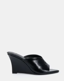 ZAPPHIRE BLACK CRINKLE High Heels