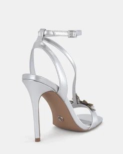 ZATHENA SILVER Open Toe Heels