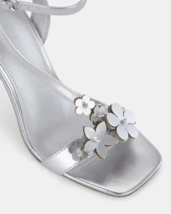 ZATHENA SILVER Open Toe Heels