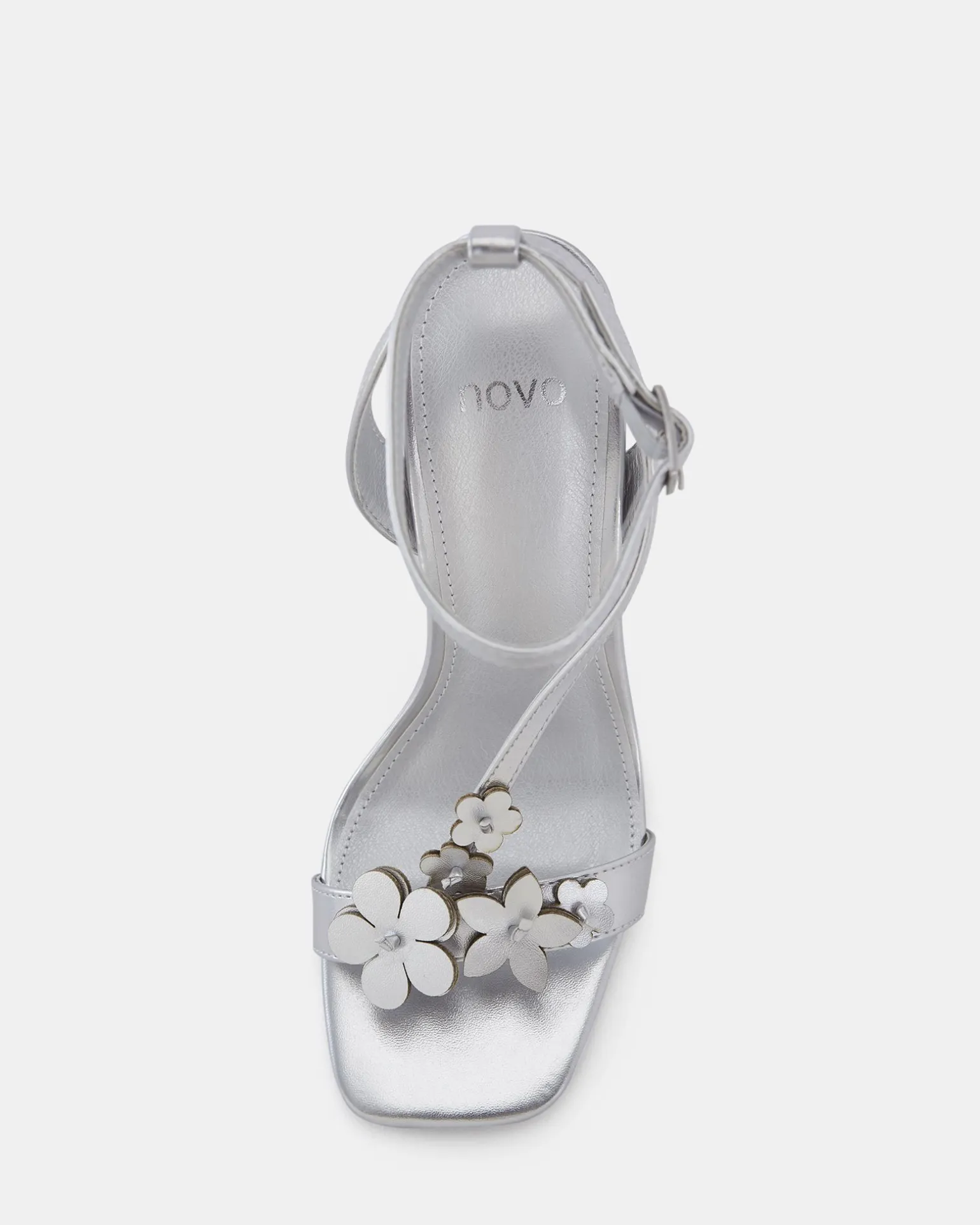ZATHENA SILVER Open Toe Heels