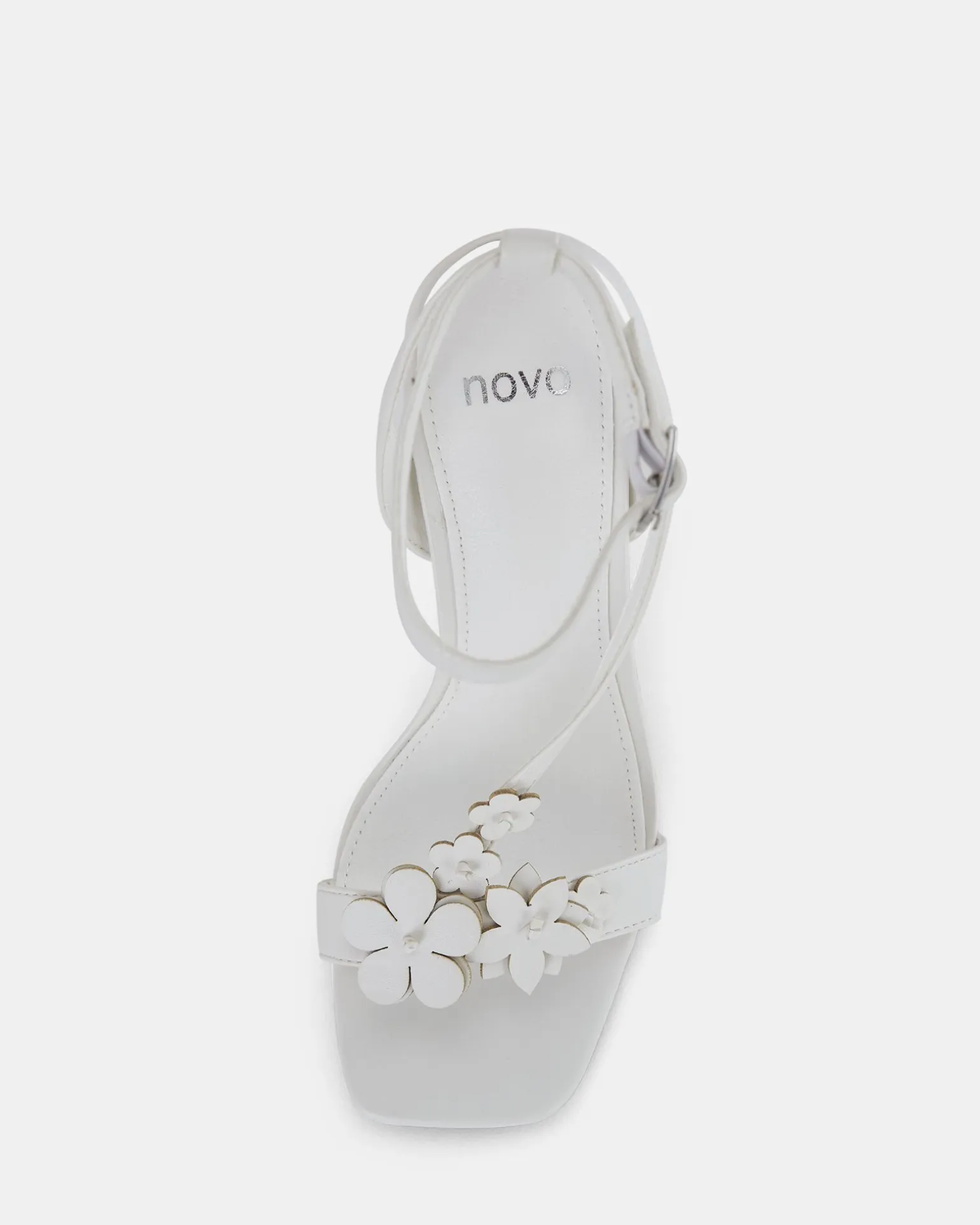 ZATHENA WHITE Open Toe Heels