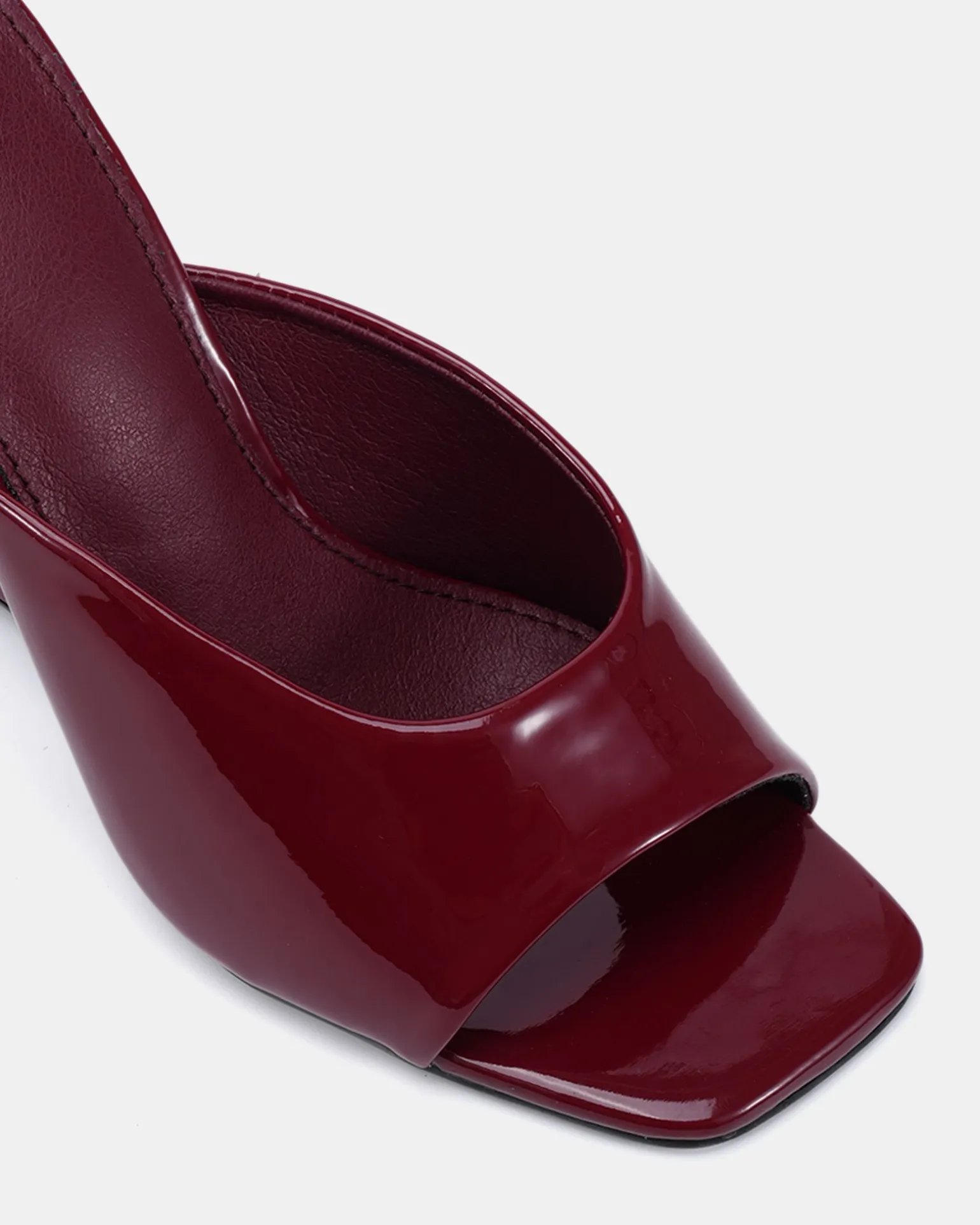 ZAYLEY DEEP RED PATENT Open Toe Heels