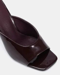 ZAYLEY ESPRESSO PATENT Open Toe Heels