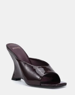 ZAYLEY ESPRESSO PATENT Open Toe Heels