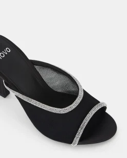 ZEMMA BLACK Open Toe Heels