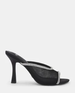 ZEMMA BLACK Open Toe Heels