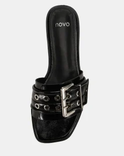 ZENDIT Black Patent Sandals